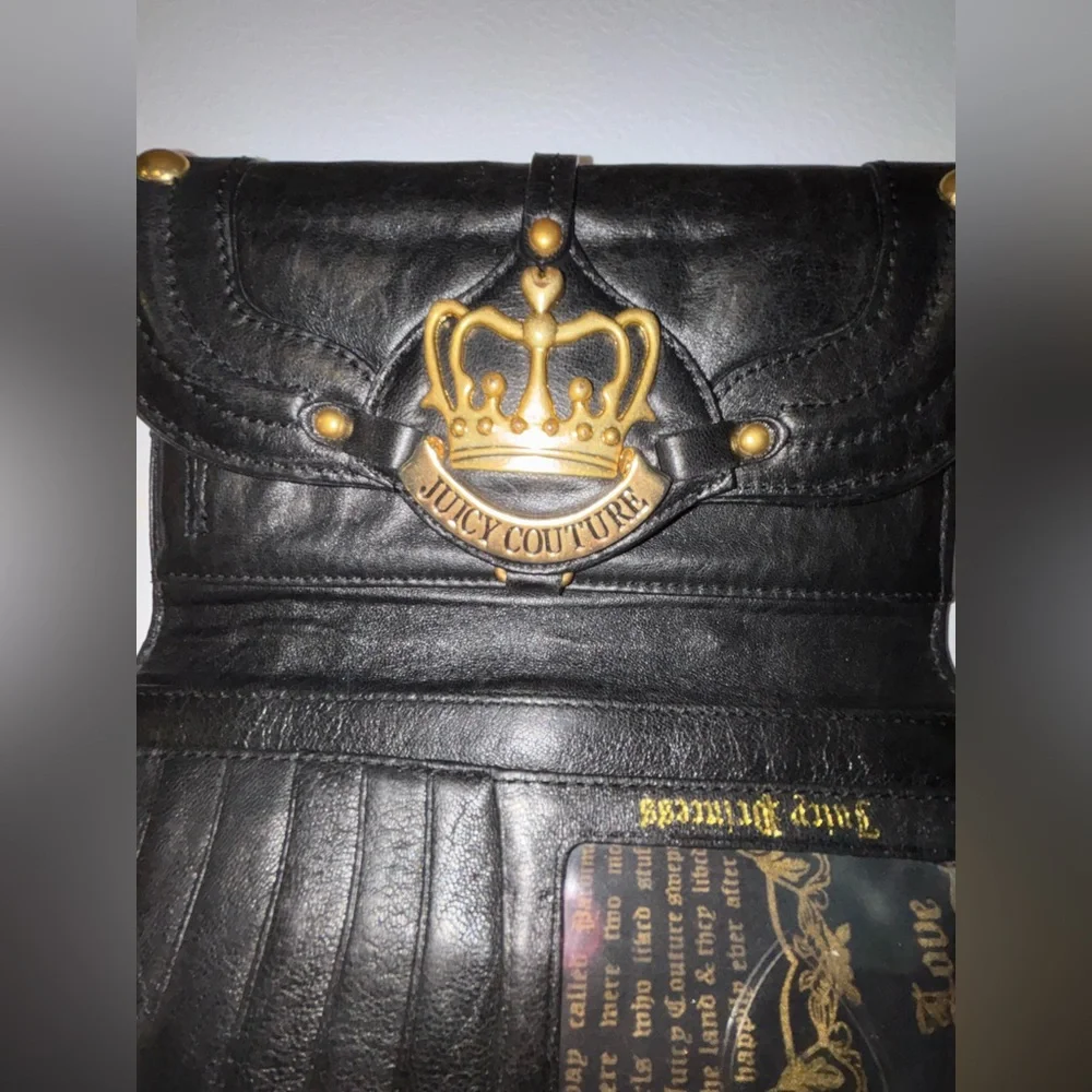 Juicy Couture Black Velour Scottie Handbag and Wallet Bundle